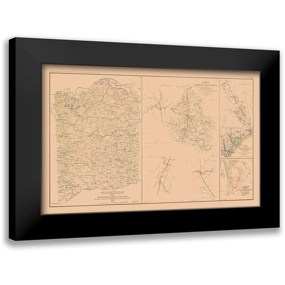 Campbell 18x13 Black Modern Framed Museum Art Print Titled - Spotsylvania County Hanover Junction