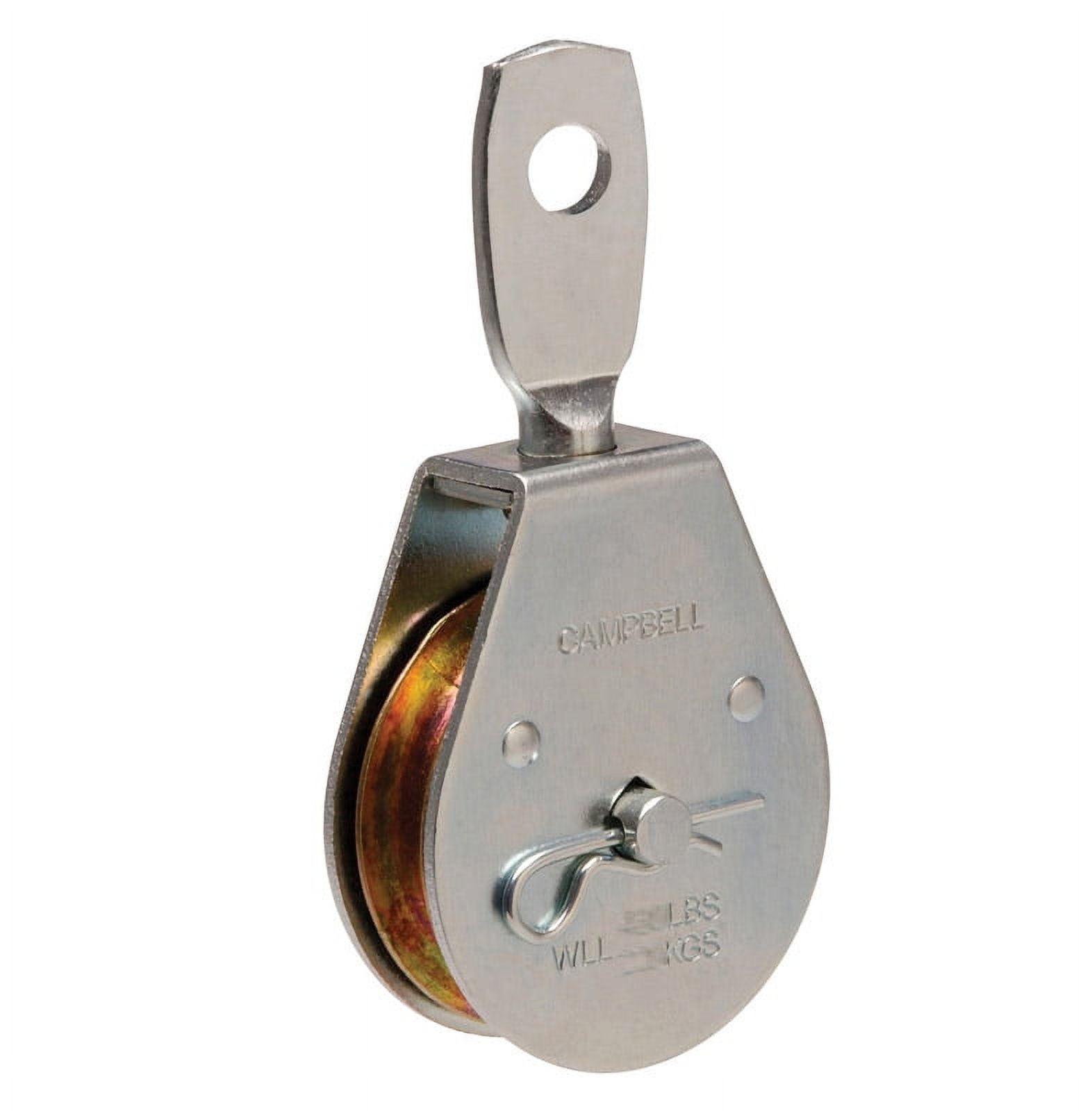 Campbell 1/2 in. D Nickel Copper Swivel Eye Single Sheave Swivel Eye Pulley Campbell 1/2 in. D Nickel Copper Swivel Eye Single Sheave Swivel Eye Pulley