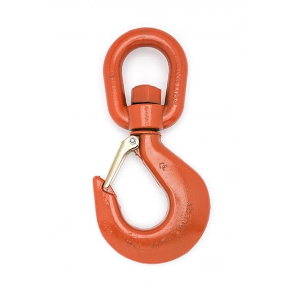 Campbell #2 Alloy Latched Swivel Hoist Hook 1 Ton Pl Forged Alloy Painted Orange
