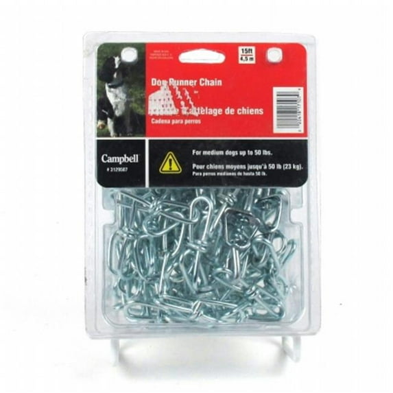 Campbell 3129507 Zinc Dog Runner Kennel Chain- 15 ft.