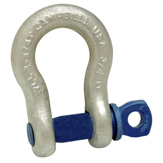 Campbell 5411635 419 Series 1 in. 8 1/2 Ton Anchor Shackles Bail with Screw Pin Shackle