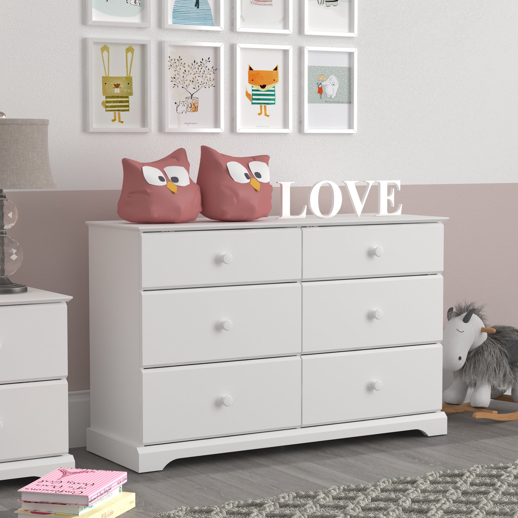 Campbell 6Drawer Kids Dresser, Multiple Colors