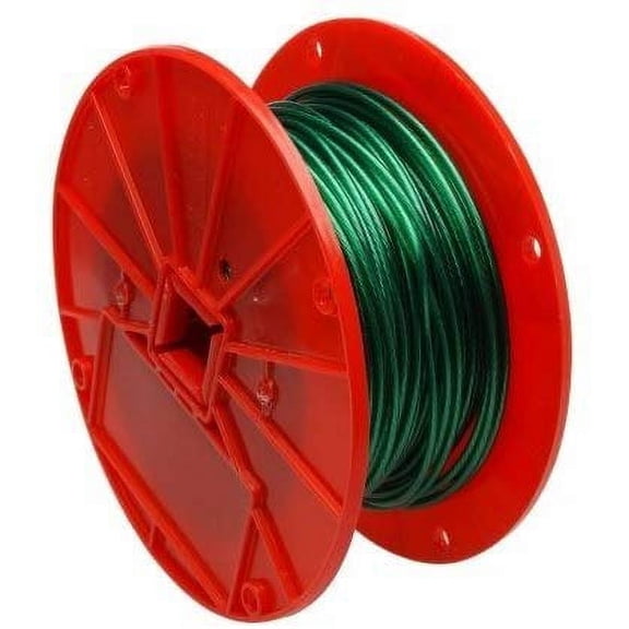 Apex Tool Group Campbell 7000197 1/16" 1 X 7 X 250' Green Vinyl Coated Cable Indoor & Outdoor Use, NEC-Compliant