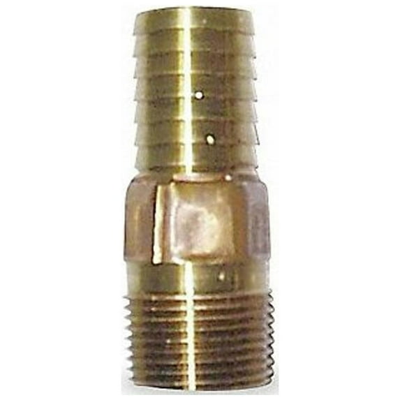 Barbed Hose Fitting, Fitting Material Brass x Brass, Fitting Size 1/2" x 1/2"