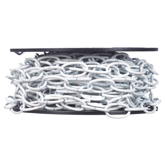 Campbell Chain 5365408 No.10 Metal Decorative Chain, White - 0.14 in. Dia. x 1.24 in.