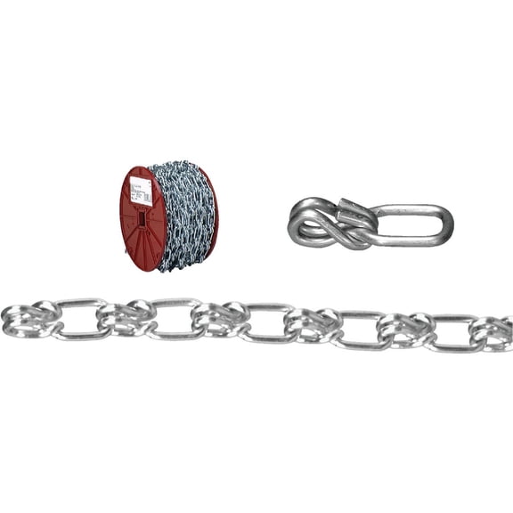 Campbell Chain & Fittings 0722427 Lock Link Single Loop Chain, 3/0, Zinc Plated, 50 ft, Reel