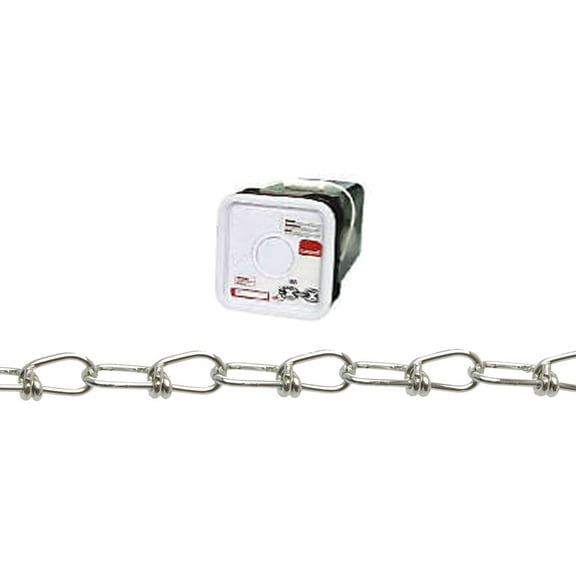 Campbell Chain & Fittings Steel Zinc Plated Inco Double Loop Chain, Silver