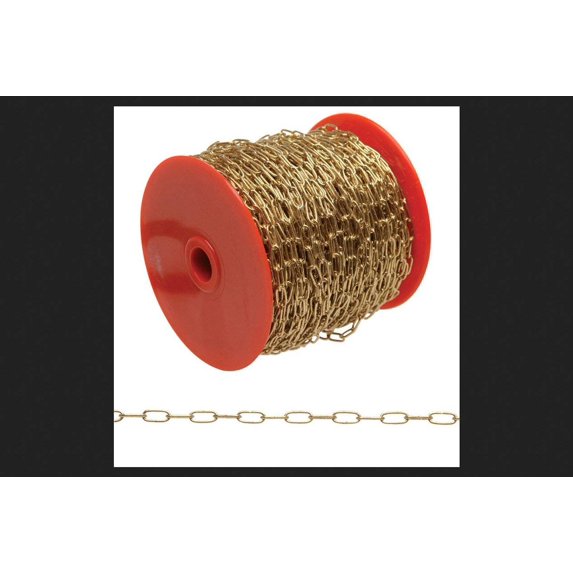 Campbell Chain Hobby And Craft Clock Chain 7 Trade Size Brass Plated 82' / Reel — Residential Use, Standard Application