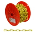 thumbnail image 1 of Campbell PD0722087 Low Carbon Steel Inco Double Loop Chain on Reel, Yellow Polycoated, 2/0 Trade, 0.14" Diameter, 50' Length, 255 lbs Load Capacity, 1 of 3