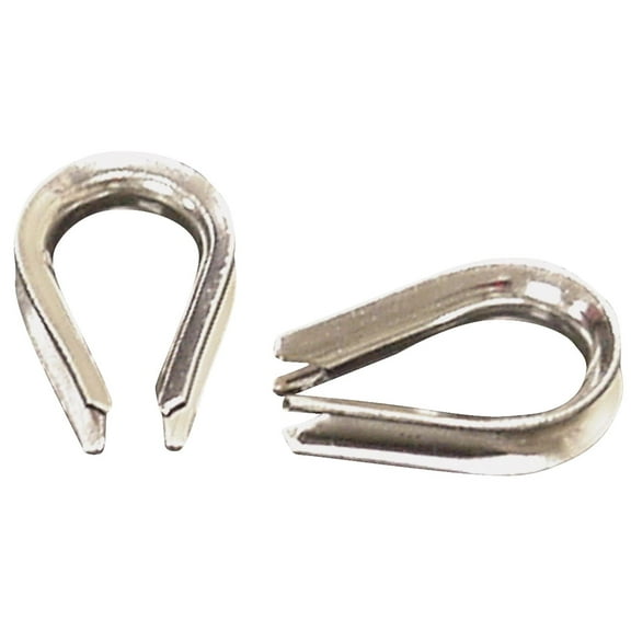 Campbell Chain Polished Stainless Steel Wire Rope Thimble 1/4 in. L