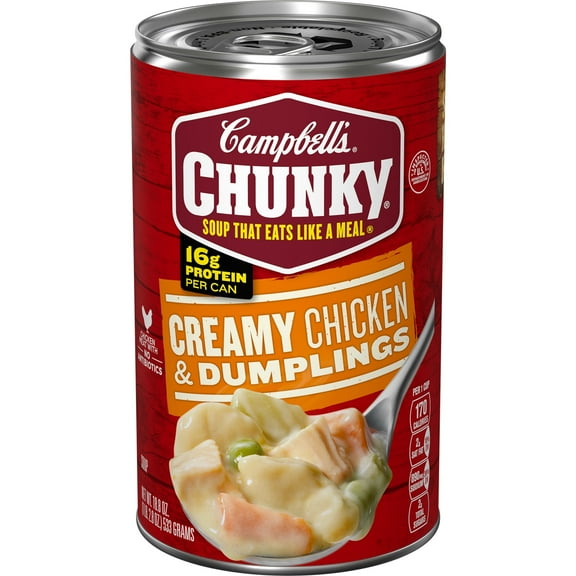 Campbell Chunky Soup, Ready to Serve Creamy Chicken and Dumplings Soup, 18.8 oz Can