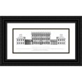 thumbnail image 1 of Campbell, Colin 14x8 Black Ornate Wood Framed with Double Matting Museum Art Print Titled - North Elevation, Cliveden, 1 of 4