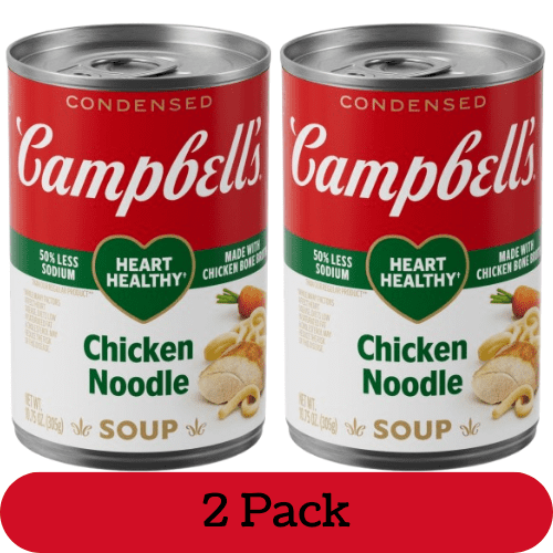 Campbell Condensed Heart Healthy Chicken Noodle Soup, 10.75 oz Can (2 Pack)