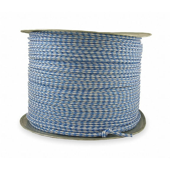 7/32" dia. Polypropylene All Purpose General Utility Rope, Blue/White, 1000 ft.