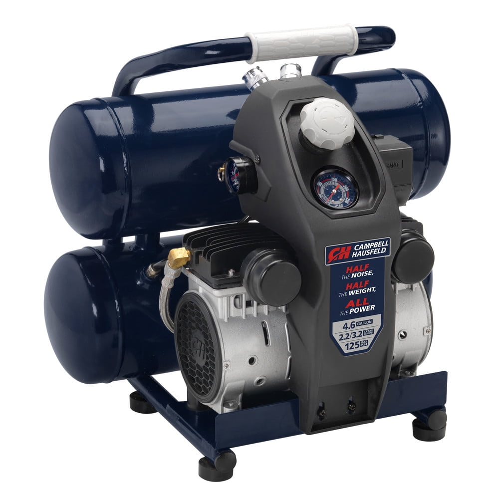 Campbell Hausfeld 1 HP 4.6 Gallon Quiet Series Twin Stack Air Compressor