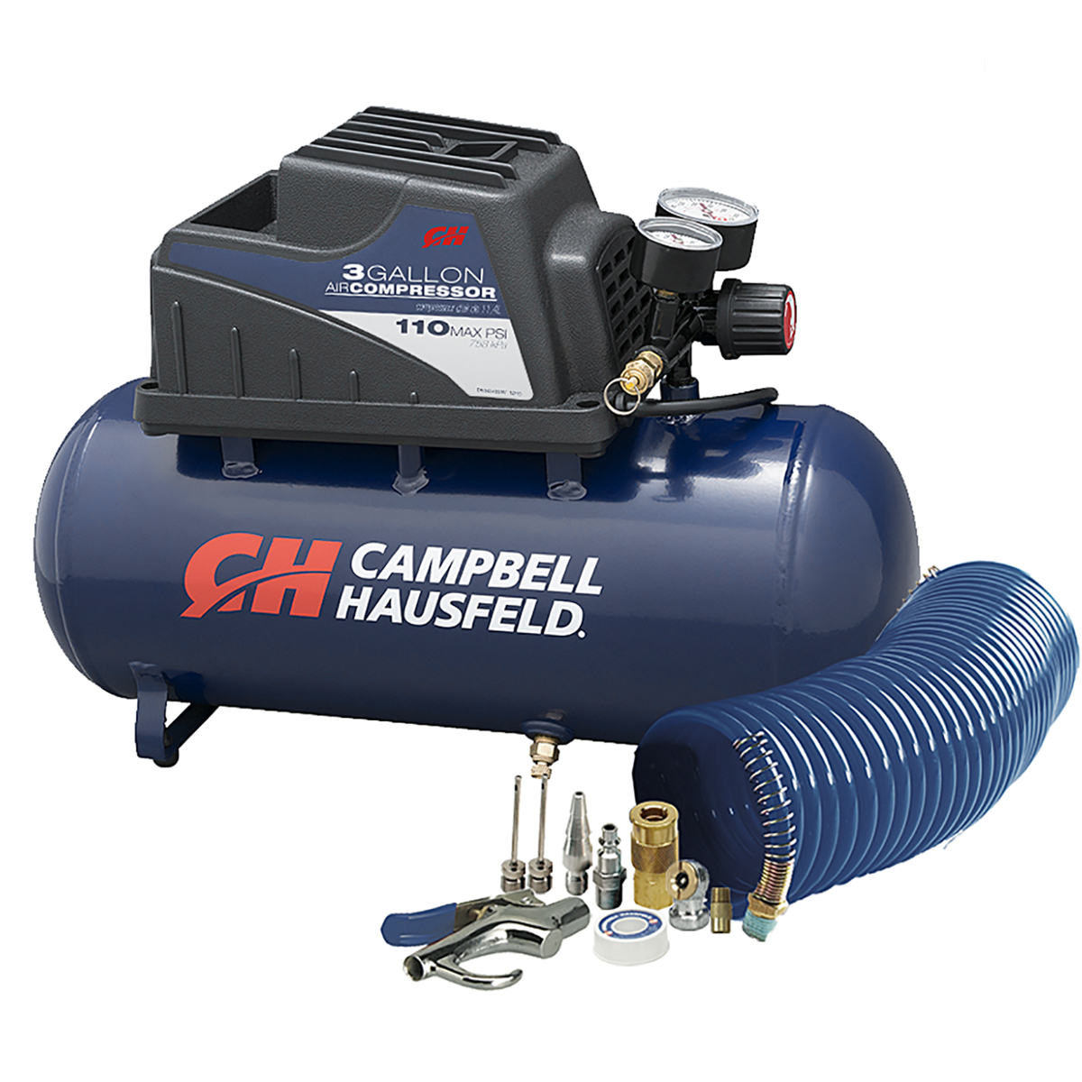 Campbell Hausfeld 3 Gallon Air Compressor with 10 piece Accessory Kit, FP209499AV - image 1 of 5