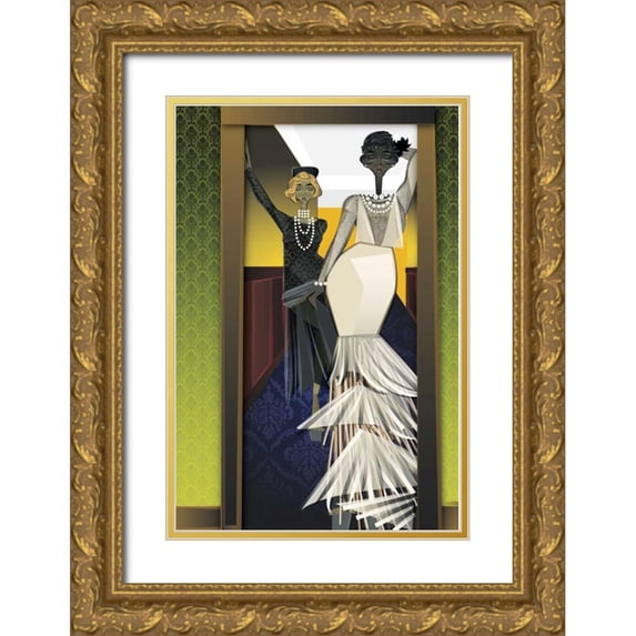 Campbell, Jaleel 11x14 Gold Ornate Wood Framed with Double Matting Museum Art Print Titled - The Girls