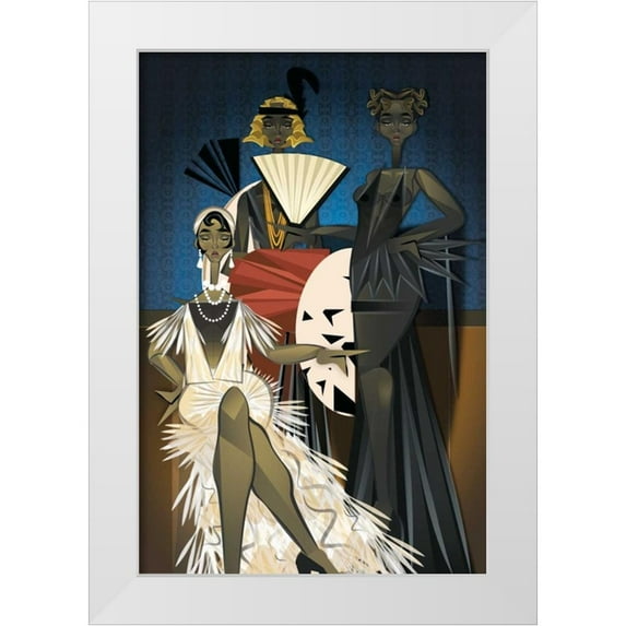Campbell, Jaleel 11x14 White Modern Wood Framed Museum Art Print Titled - Harlem Nights