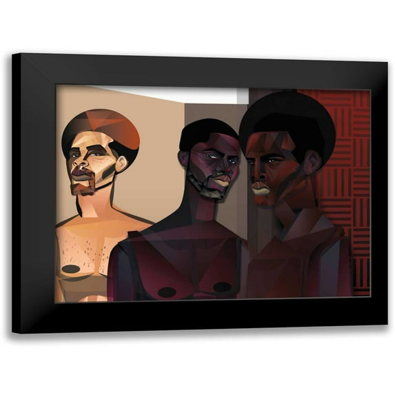 Campbell, Jaleel 18x15 Black Modern Framed Museum Art Print Titled - Three Men