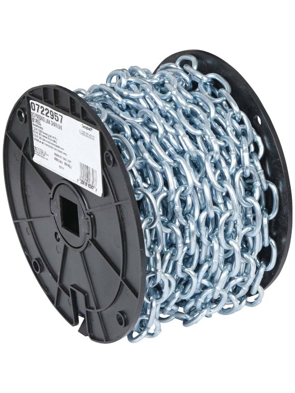 Campbell Low-Carbon Steel Coil Chain - Zinc-Plated, Passing Link - 50 Ft, #2/0 Residential Use, Standard Application
