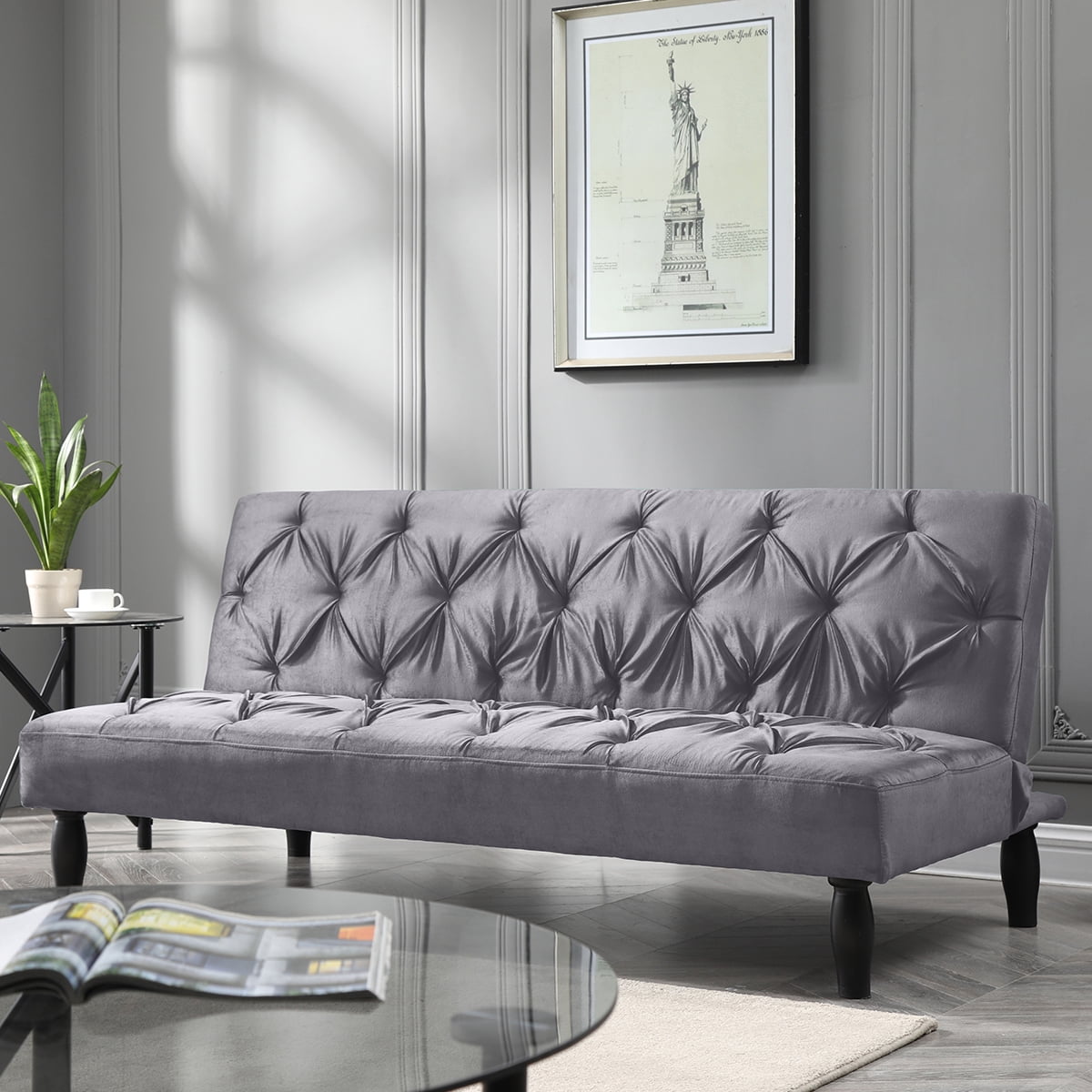 Campbell Polyester Futon, Grey