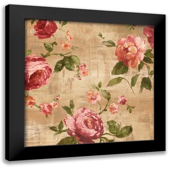 Campbell, Renee 15x15 Black Modern Framed Museum Art Print Titled - Rose Garden II