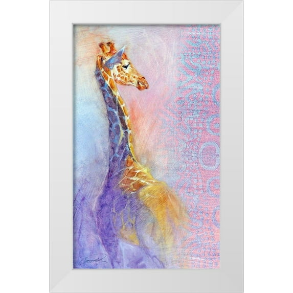 Campbell, Robert 10x14 White Modern Wood Framed Museum Art Print Titled - The Lookout Giraffe
