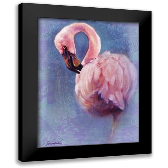Campbell, Robert 11x14 Black Modern Framed Museum Art Print Titled - Pretty in Pink Flamingo