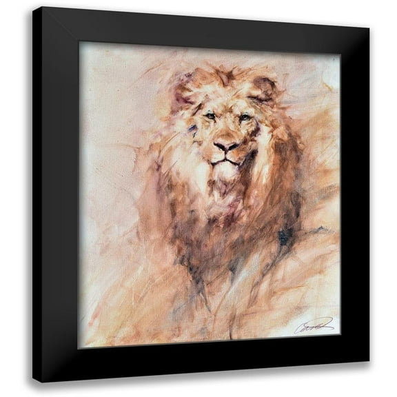 Campbell, Robert 12x14 Black Modern Framed Museum Art Print Titled - Look of a Lion