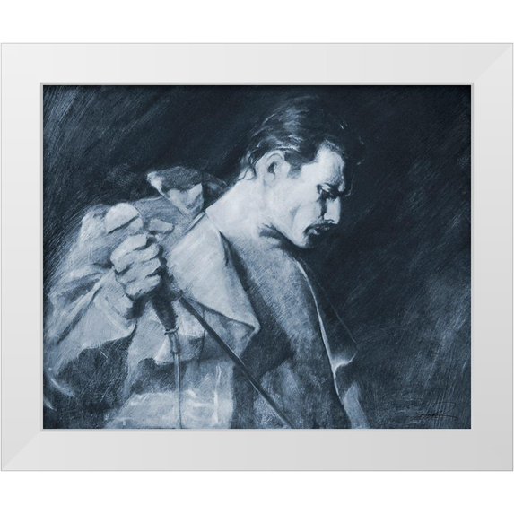 Campbell, Robert 31x26 White Modern Wood Framed Museum Art Print Titled - Save Me Freddie Mercury