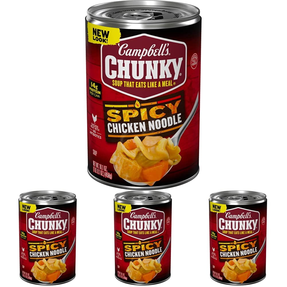 Campbell,S Chunky Soup, Spicy Chicken Noodle Soup, 16.1 Oz Can (Case Of