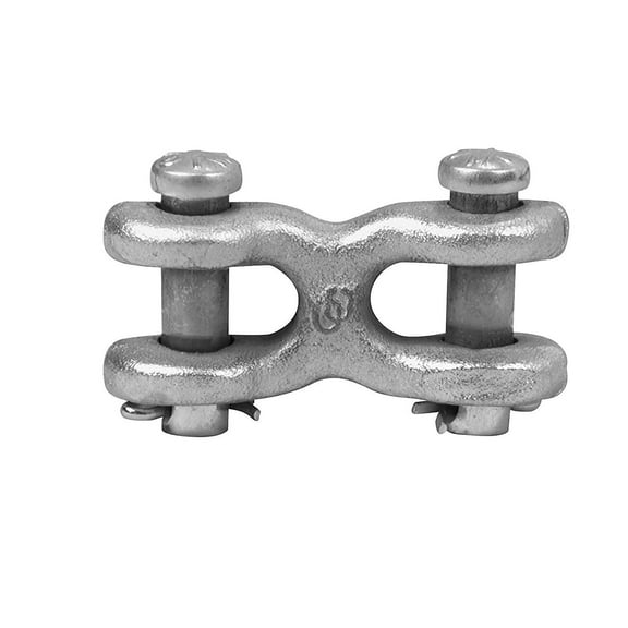 Campbell T5423300 Forged Steel Twin Clevis Link, Zinc Plated, 1/4" - 5/16" Trade, 3900 lbs Load Capacity