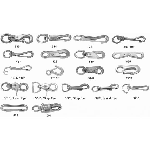 Campbell T7620934 Fixed Eye Snap Hook with Latch, Forged Steel, Zinc, 3/4" Trade, 750 lbs Load Capacity