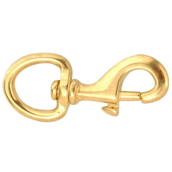 Campbell T7625114 Swiveling Bolt Snap, Solid Bronze, Polished, 3/4" Round Eye, 3/8" Opening, 3-5/32" Length, 70 lbs Working Load Limit, Pack of 10