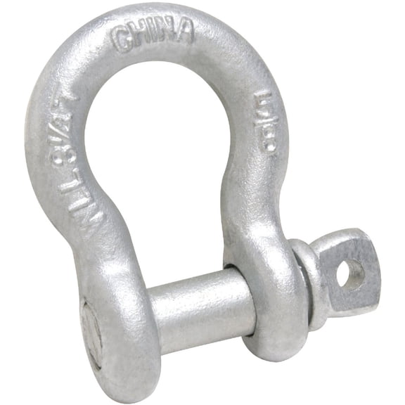 Campbell Anchor Shackle - Forged Steel, Screw Pin - 1/2 In, Silver