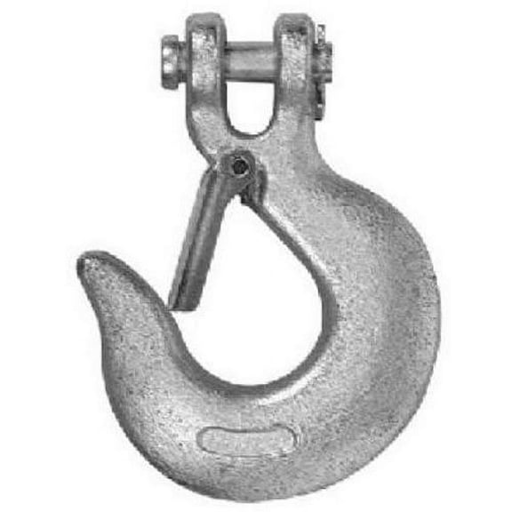 Campbell T9700524 Grade 43 Forged Steel Clevis Slip Hook with Latch, Import, Zinc Plated, 5/16" Trade, 3900 lbs Working Load Limit