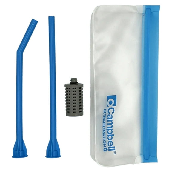 Campbell Ultrafiltration+ On the Go Filter Straw - Reusable, Dishwasher Safe for Hiking, Camping, Travel - Removes 99.9% Water Contaminants, Compatible with Most Mugs, Tumblers, or Most Bottles
