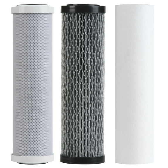 Campbell Ultrafiltration+ Replacement Filter Set, 2.5" x 20" Whole Home System – Removes Impurities, Improves Taste with Activated Carbon, and Targets Specific Contaminants for Superior Water Quality