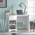 thumbnail image 1 of Campbell Wood Kids Desk with 1 Drawer and 2 Shelf Storage, White, 1 of 15