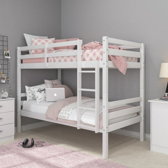 Campbell Wood Twin over Twin Convertible Bunk Bed, White