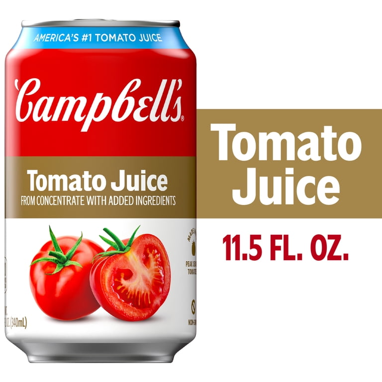 Campbell's 100% Tomato Juice, 11.5 fl oz Can, Gluten-Free Campbell's 100% Tomato Juice, 11.5 fl oz Can, Gluten-Free