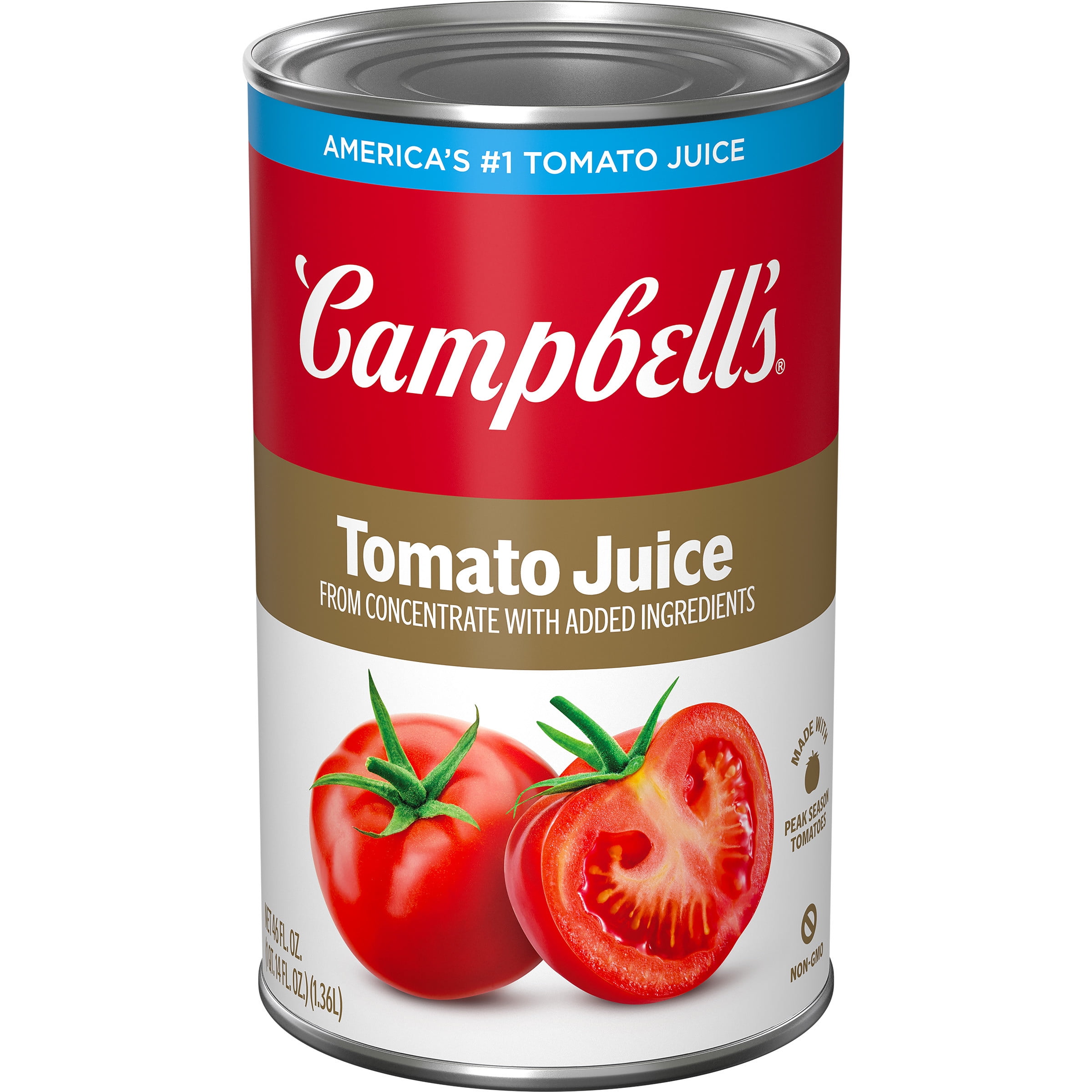 Campbell's 100% Tomato Juice, 46 fl oz Can - Walmart.com