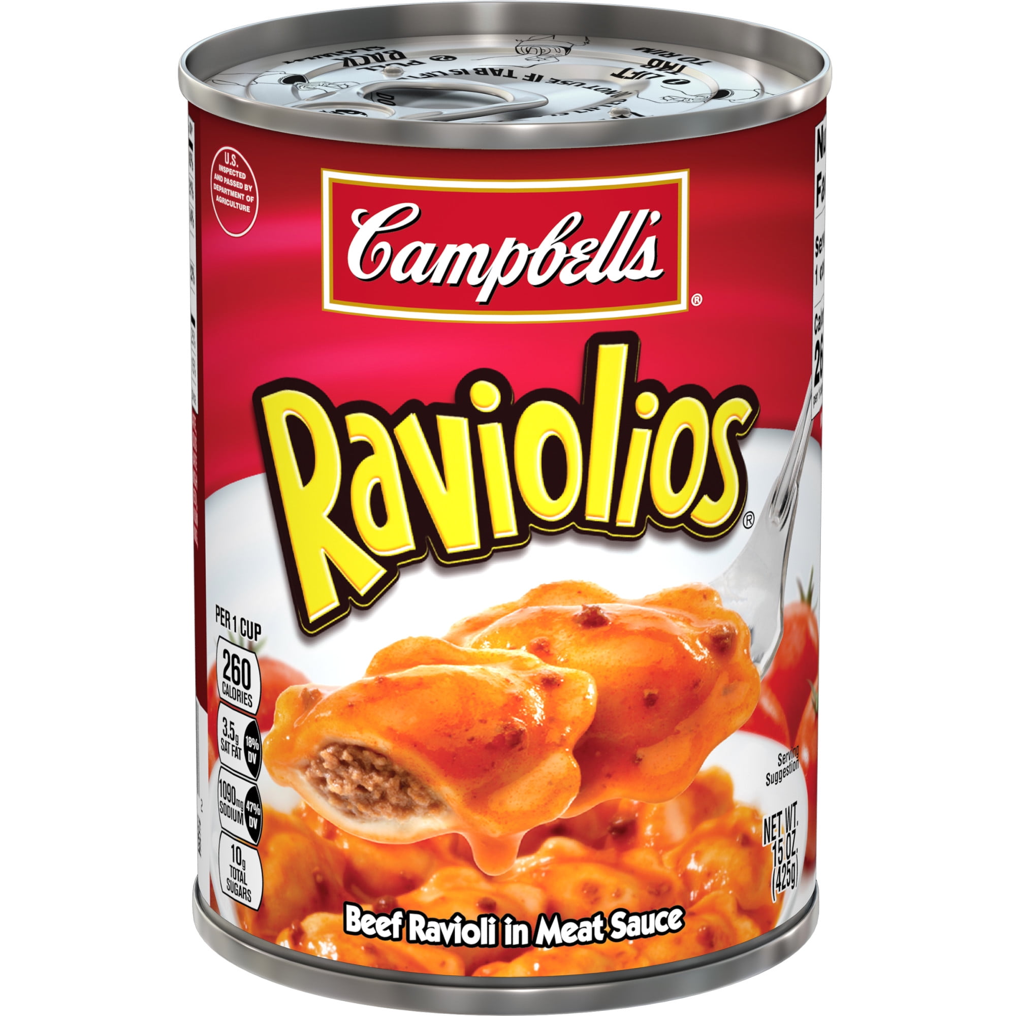 Campbell's Canned Pasta, RavioliOs Beef Ravioli in Meat Sauce, 15 oz. Can 