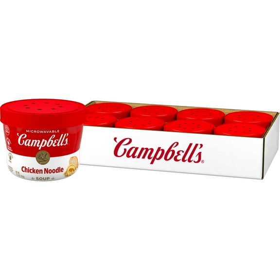 (8 pack) Campbell's Chicken Noodle Soup, 15.4 oz Microwavable Bowl
