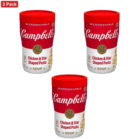 Campbell's Chicken Soup & Stars Shaped Pasta Sipping Soup Microwavable Cup - 10.75oz