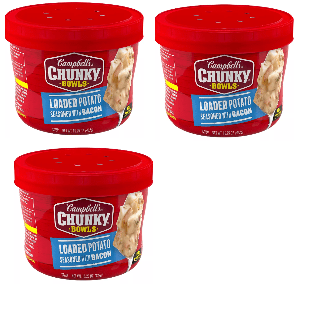 Campbell's Chunky Beef Soup with Country Vegetables Microwavable pack of 3