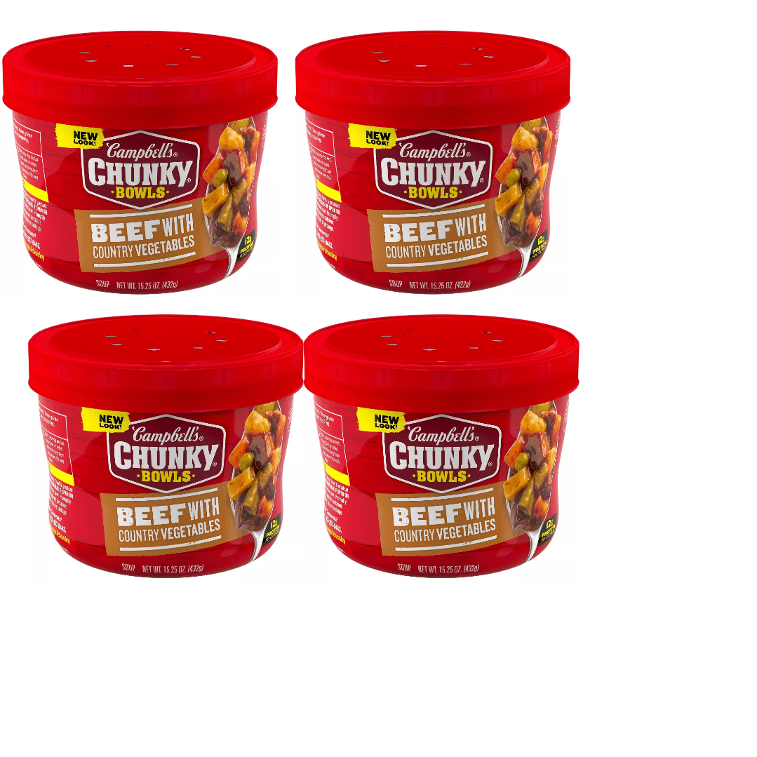 Campbell's Chunky Beef Soup with Country Vegetables Microwavable pack of 4