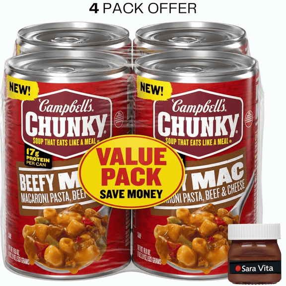 Campbells Chunky Beefy Mac Soup, 18.8 oz