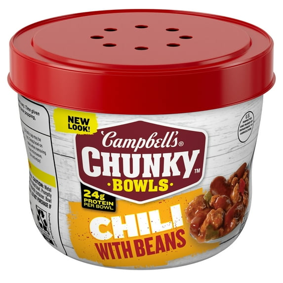Campbell’s Chunky Chili with Beans, 15.25 oz Microwavable Bowl