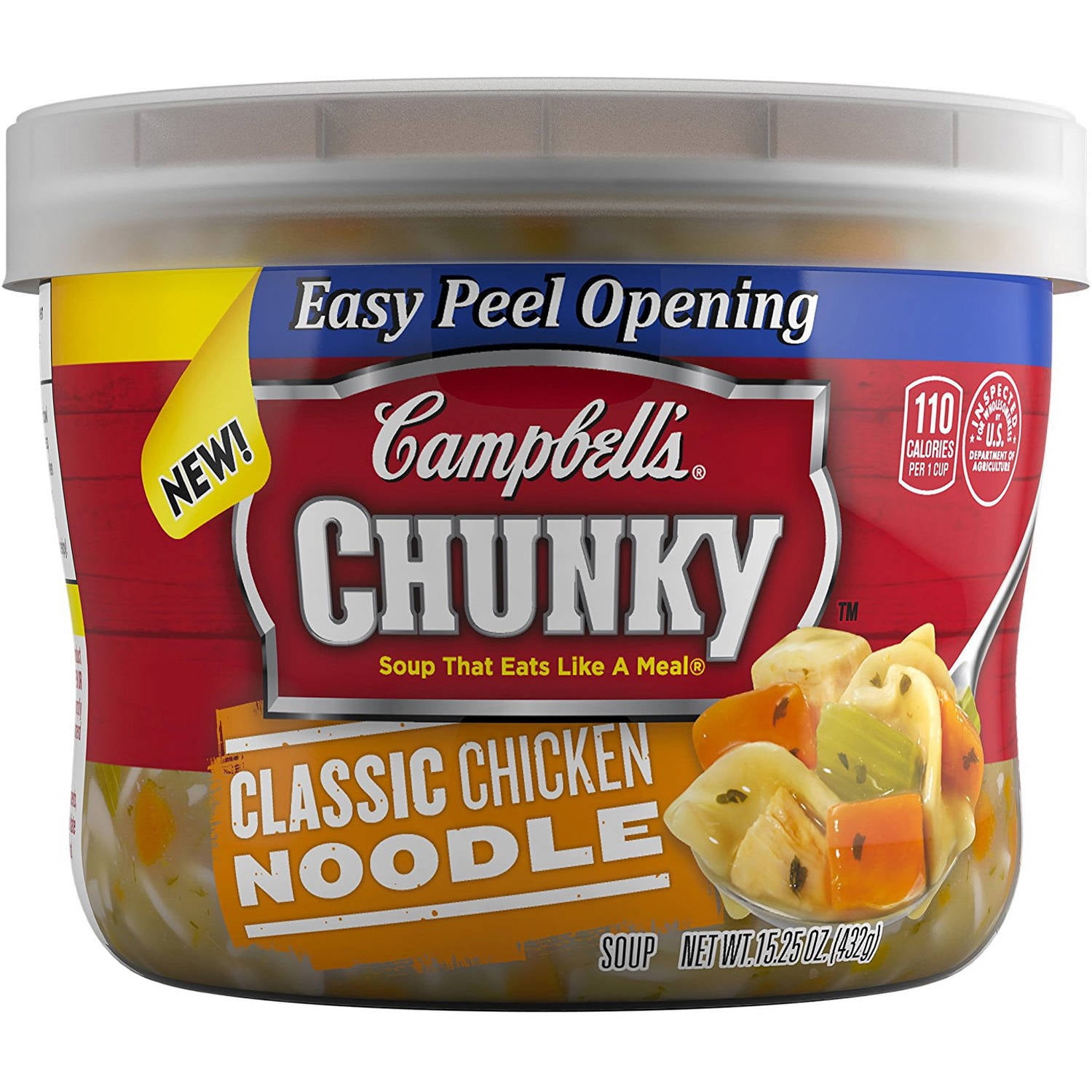 Campbell's Chunky Classic Chicken Noodle Soup Microwavable Bowl, 15.25 oz.